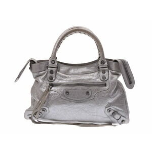 Balenciaga The Town Silver Leather Handbag